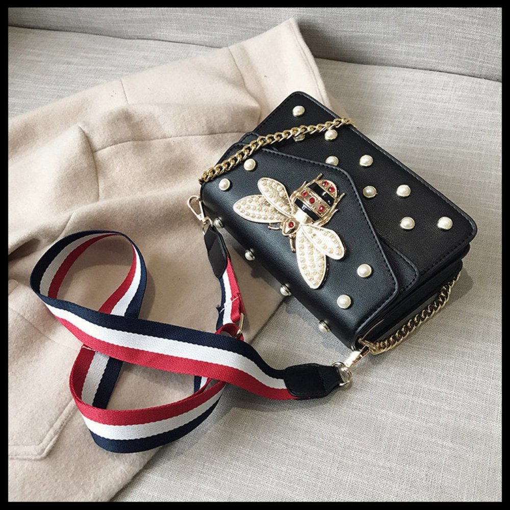 NEW AVA Pearl Bee Shoulder Bag Crossbody - Picture 8 of 14